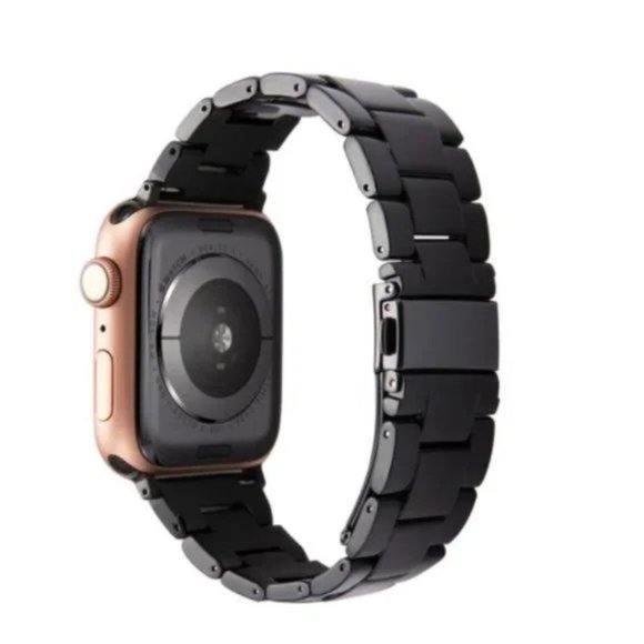 NEW Resin Black Marble Strap Band for Apple Watch - Picture 1 of 1